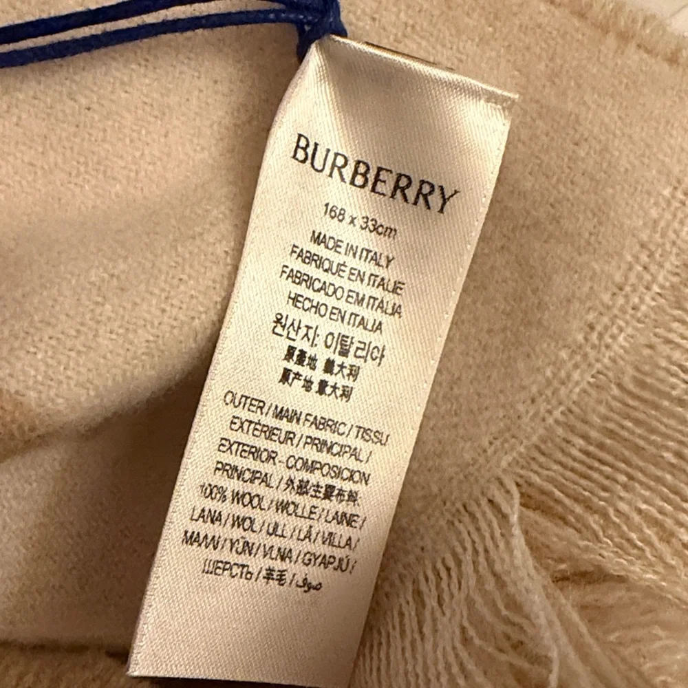 Burberry Tan and Cream Logo Scarf